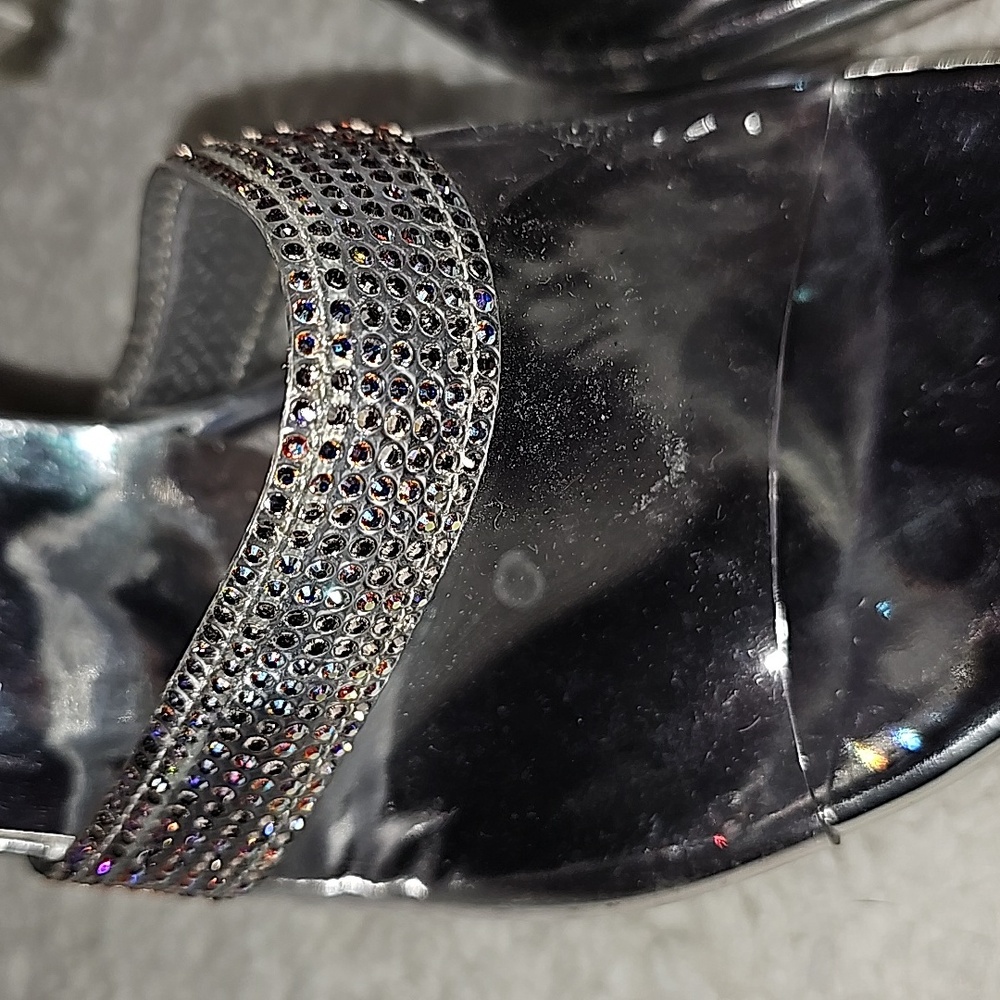 Stuart Weitzman Clear & Stone Heels Worn Once Siz… - image 2